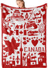 Canadian Blanket, Canadian Gifts, Canada Flannel Blanket for Canadians, Patriotic, INNObeta Soft Throw Blanket for Women, Kids, Her, Adults, Friends, Wife, Bed, Sofa Blanket - Red 50"x 65"